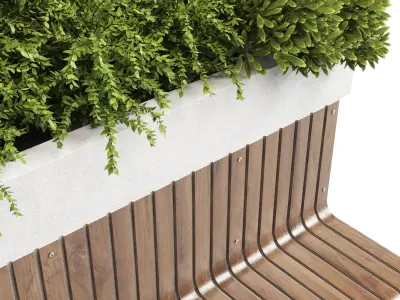 plant interior exterior bench 03 Low-poly 3D model