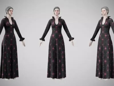 Dress 29 Light Burst Static Low-poly 3D model