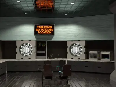 sci-fi cafeteria 3D model