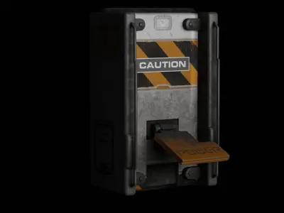 Sci-Fi Wall Switch Low-poly 3D model