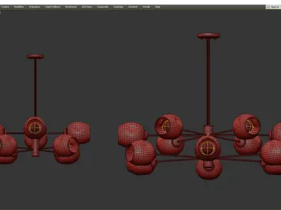 CLUSTER CHANDELIER Low-poly 3D model
