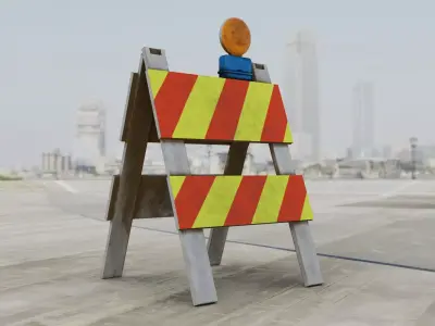 Traffic Barricades Small and Medium Size Bundle 3D model