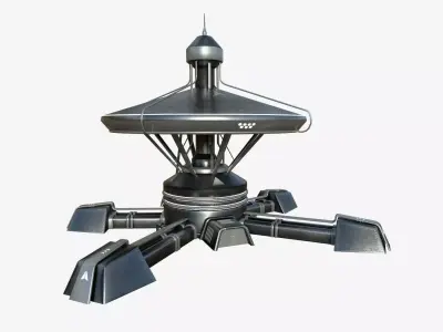 SciFi Facility C09 Dark Metal - Sci Fi Exterior Design Low-poly 3D model