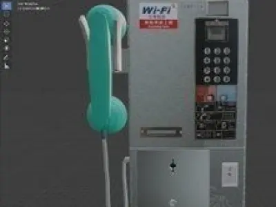 Public phone -Taiwan Chunghwa Telecom old version Low-poly 3D model