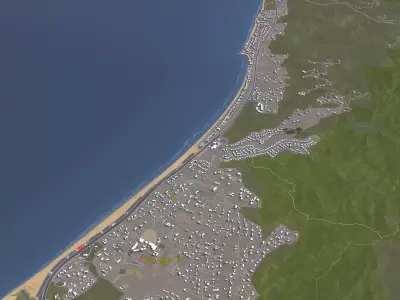 Malibu - 3D City Model Low-poly 3D model