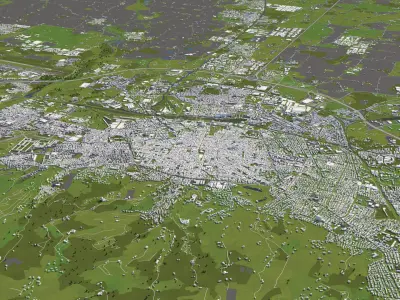 Bologna Italy 50x50km 3D City Map 3D model