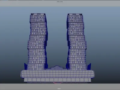 Lusail Marina Twin Tower 3D model