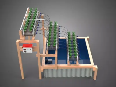 AUTO CONTROL HYDROPONIC PLANT PLASTIC WATER BOTTLE CONTAINER PET 3D model