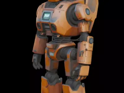 Robot ExplorerBot MK-03 Stylized Sci-Fi Service Robot Model 3D model