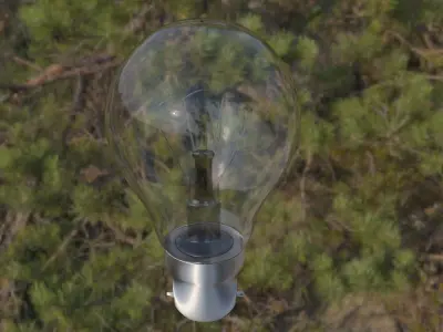 bulb model light in middle of forest Free 3D model