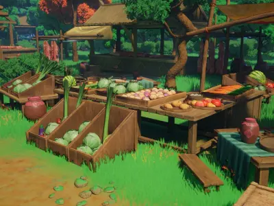 Stylized Asian Market Vol3 Gameready Low-poly 3D model