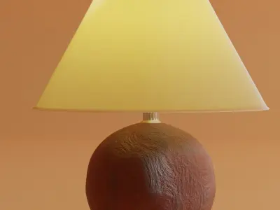 wood table lamp 3D model