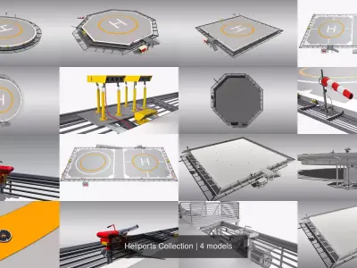 Heliports Mega Collection 3D Model Pack