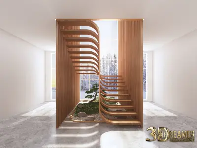 Staircase Wood Design  3D model