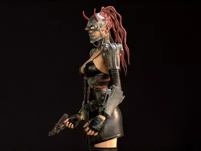 CyberGirl Low-poly 3D model