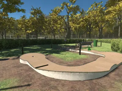 Minigolf Construction Set Low-poly 3D model