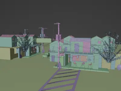 anime shop made in blender Low-poly 3D model