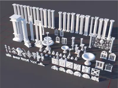 European style architecture and decorative components Texture