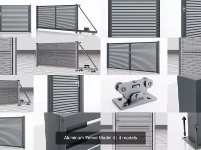 Aluminum Fence Model 4 3D Model Pack