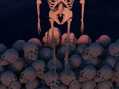 Skeleton on the water 3D model