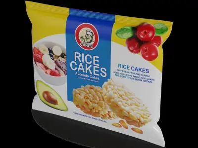 Dry breakfast and cereal Rice Cakes Low-poly 3D model