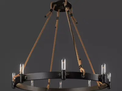 Ceiling Loft Rope Chandelier 3D model