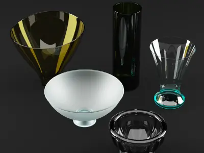 Decorative vases collection 3D Model Pack