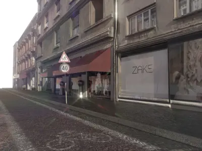 Realiistic Street Scene Low-poly 3D model