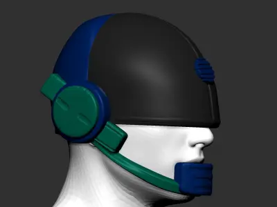 High quality scifi helmet high poly sculpt 3d printable ver 3 3D model