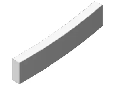 Concrete Curb Radius 5 m Outer 100 20 8 3D model