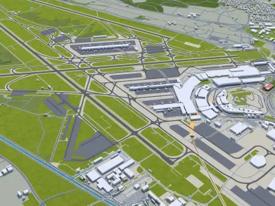 Zurich City Switzerland Low-poly 3D model