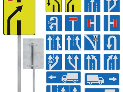 Information and indication signs set 2 3D model