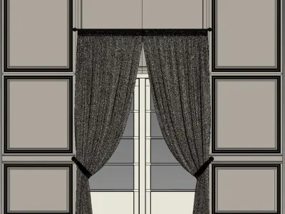 Curtains door with 3D model