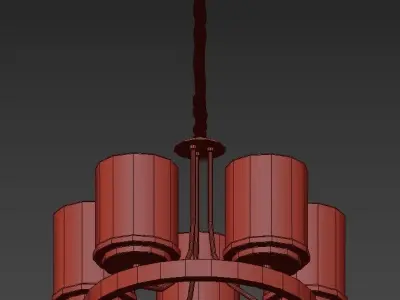 Minneapolis five light chandelier with glass shades 3D model
