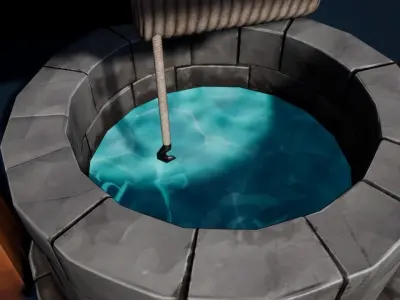 Medieval Well Stylized Low-poly 3D model