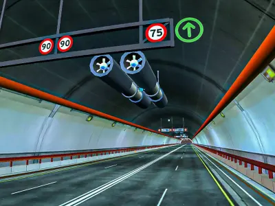 Tunnel Highway Road Low-poly 3D model