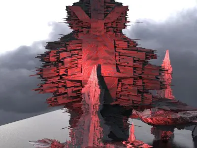 Sci-Fi Dark Alice Themed Mushroom City Structures  3D model
