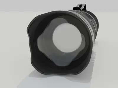 Police LED Flashlight Low-Poly Black Low-poly 3D model