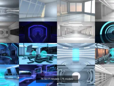 75 Sci Fi Models 3D Model Pack