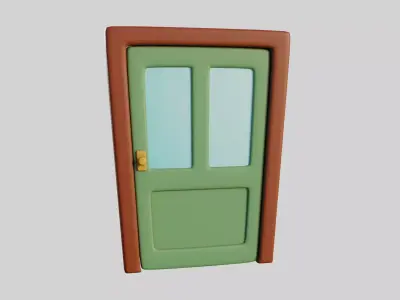 Cartoon Door 11Gb Low-poly 3D model