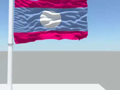 Lao flag 3D model