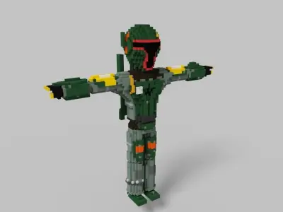 Mandalorian VOXEL Collection STAR WARS Low-poly 3D model