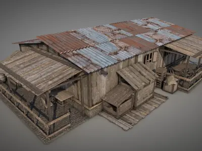 Arizona Desert Shack v5 3D model