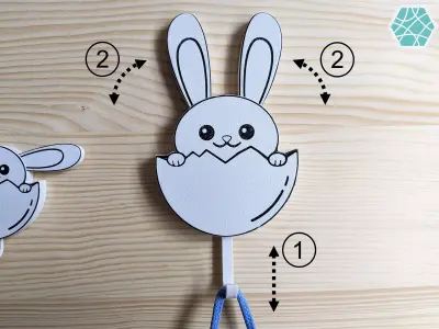 Bunny Key and towel hanger super cute - fun and practical Free 3D print model