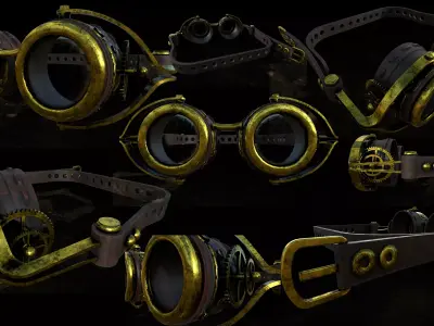 Glass - Steampunk Low-poly 3D model