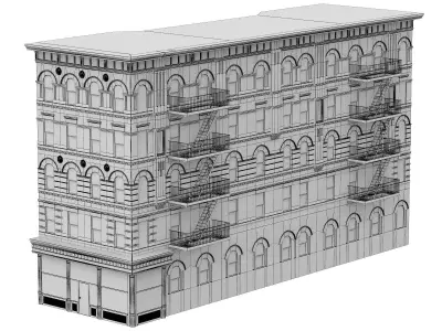 Old brick house from New York 3D model