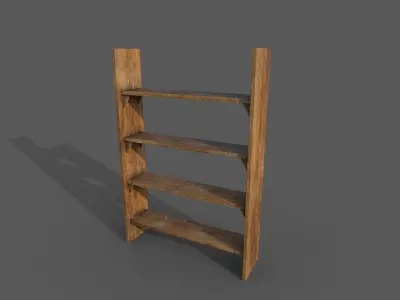 Wooden closet Low-poly 3D model Low-poly 3D model