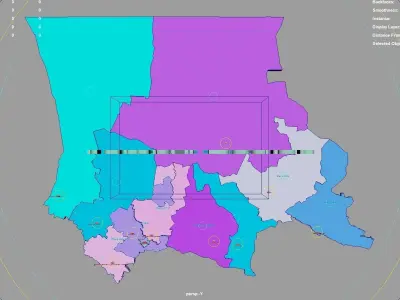 Jambyl Region  Kazakhstan map region geography political 3D model