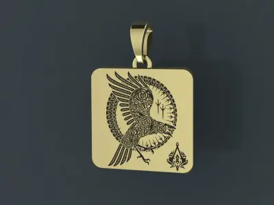 Pendant with the Assasin simbols for cnc or 3D print model