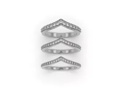 3 Rings Light Modern Diamond - Jewelry 3D - AN-615 3D print model